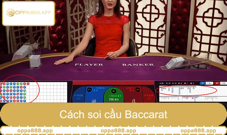 Cách soi cầu Baccarat minh họa cầu bệt và cầu gãy