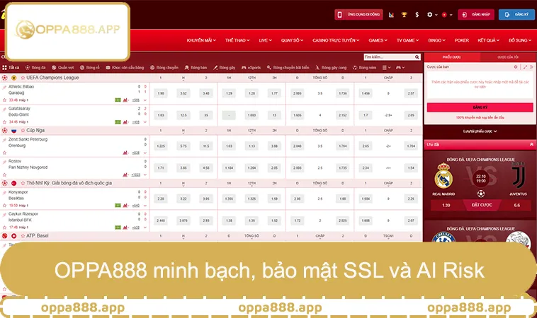 OPPA888 minh bạch, bảo mật SSL và AI Risk